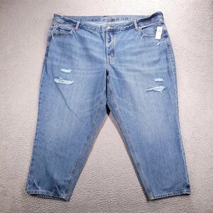 OLD NAVY Jeans Womens Plus Size 24 DARLA High Rise Slouchy Taper Distressed NEW